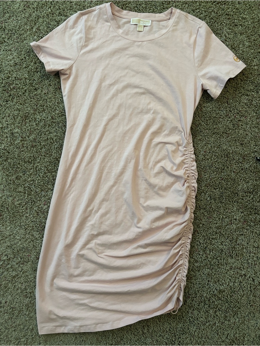 MICHAEL Michael Kors Pink Ruched Side T-Shirt Dress Size Medium